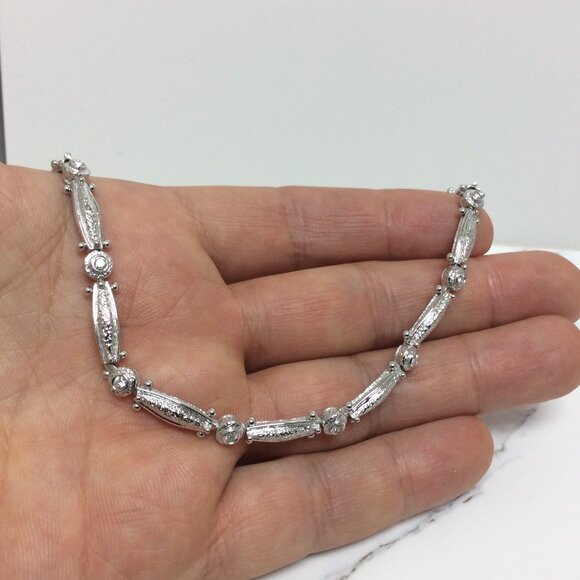 14k WHITE Solid Real Gold Fancy Diamond Tennis lady Bracelet 7 1/4'' 14.90 gr - Picture 7 of 9